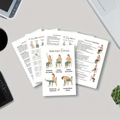 30-Day Chair Yoga Weight Control Spiral-Bound Notebook & Step-by-Step Exercise Guide